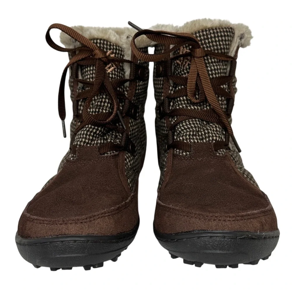Columbia Waterproof Thermal Reflective Suede Faux‎ Fur Boots Size 10.5 Brown